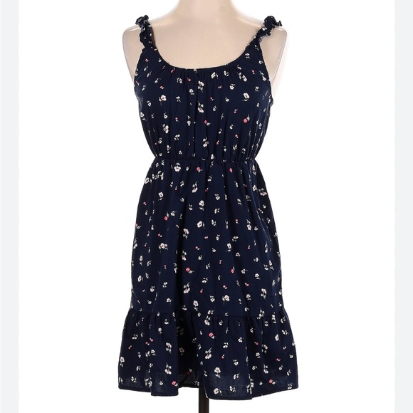 ⭐️⭐️SALE- 2 for $25⭐️⭐️ NWT Banana Rep Factory Nvy Floral Fit & Flare Dress Sz M - Picture 2 of 5